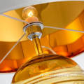 Lámpara de mesa base de lámpara de vidrio amarillo con textura agrietada